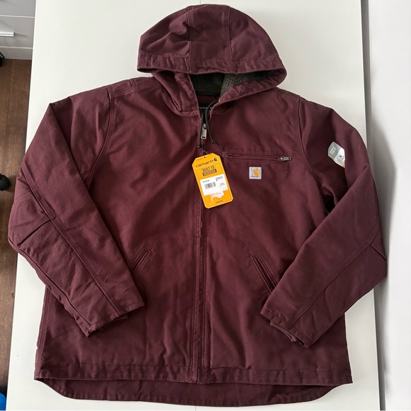 Carhartt Jackets & Blazers - Carhartt Women’s Loose Fit Washed Hooded Duck Jacket in BlackBerry Purple